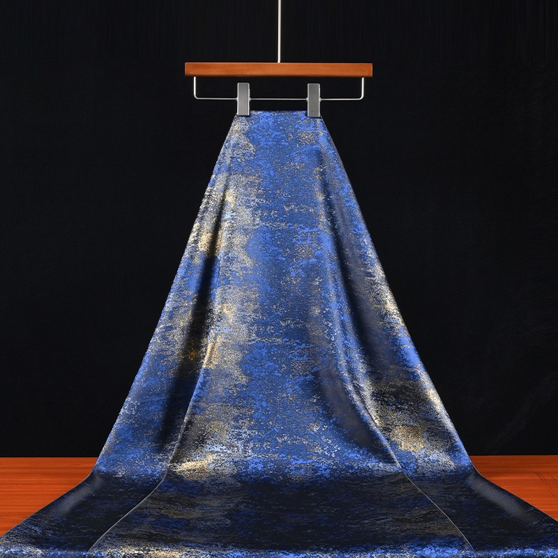 Home Textile - Tissu texturé à dégradé bleu doré