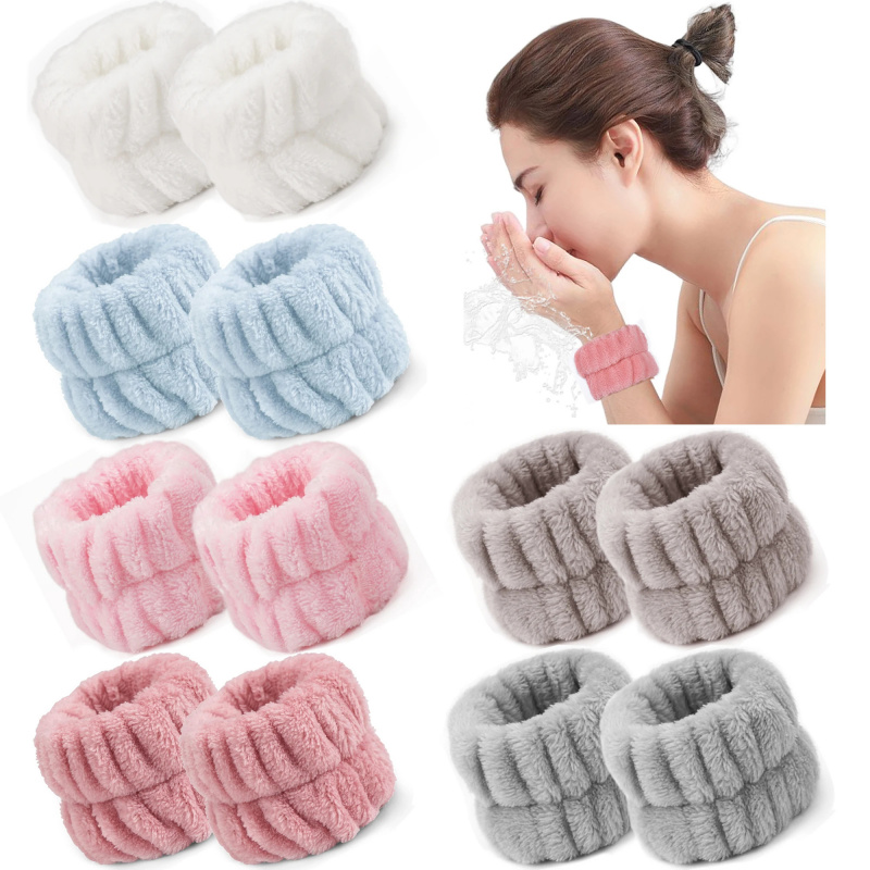 Home Textiles Face Towel - 2 pièces réutilisable Spa poignet bandeau