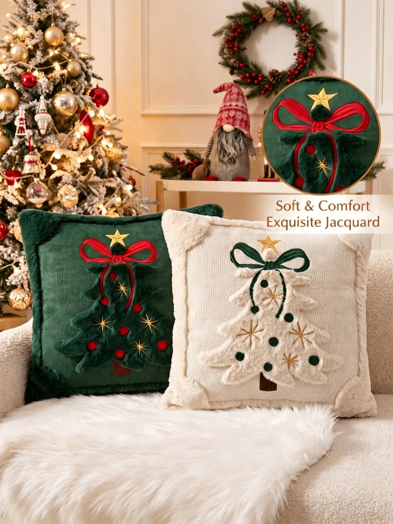 2 housses de coussin 3D en jac - Pillow Insert 18X18 avis et prix